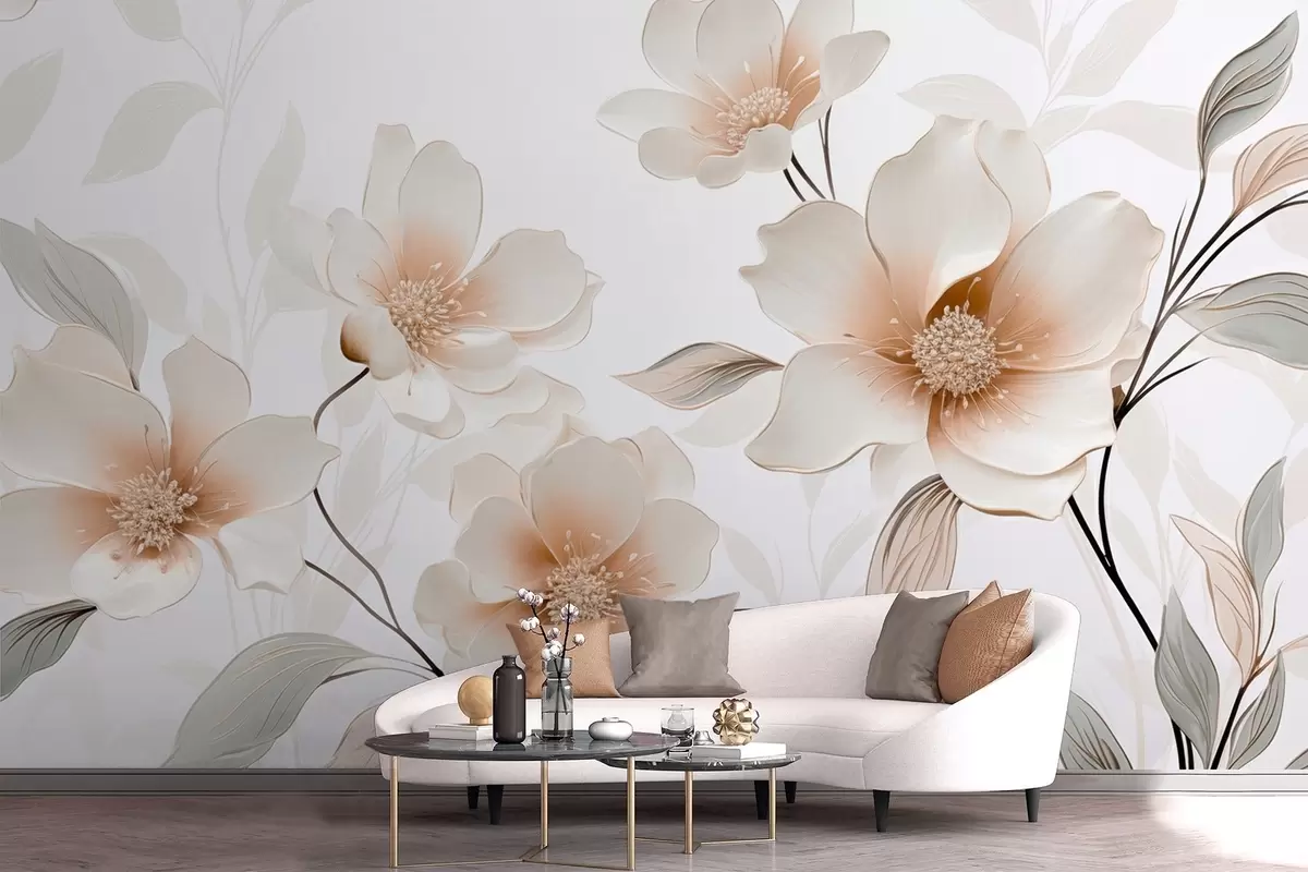 wall murals Цвеће са латицама пастелних боја w09353