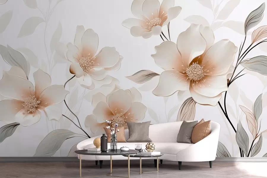 wall murals Цвеће са латицама пастелних боја w09353