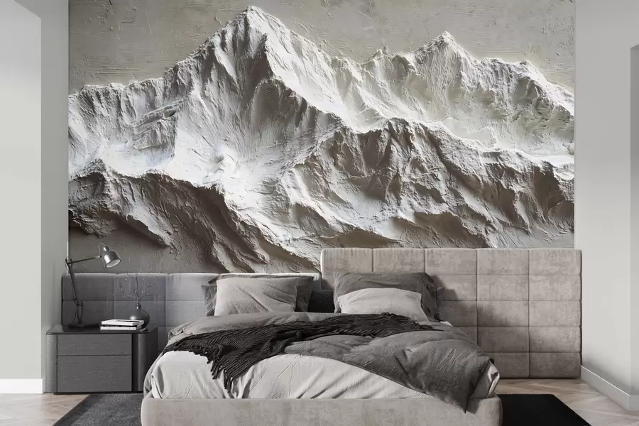 wall murals Рељефне планине у светлим тоновима са текстуром w04396