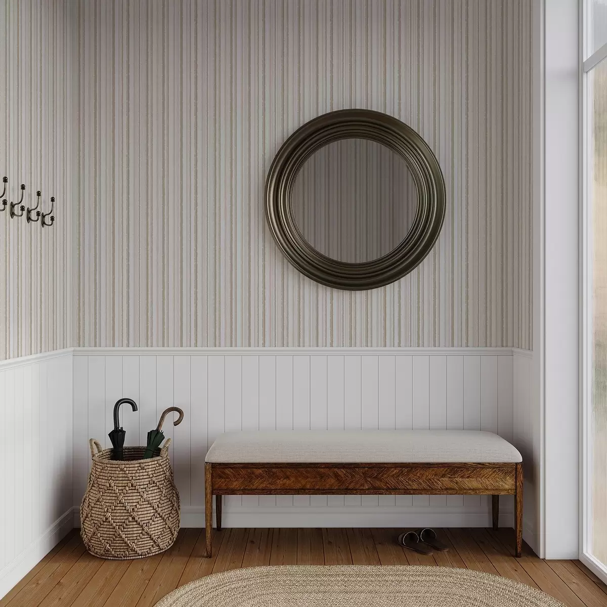 Позадина Беж-ружичасте пруге са белим акцентима a00505