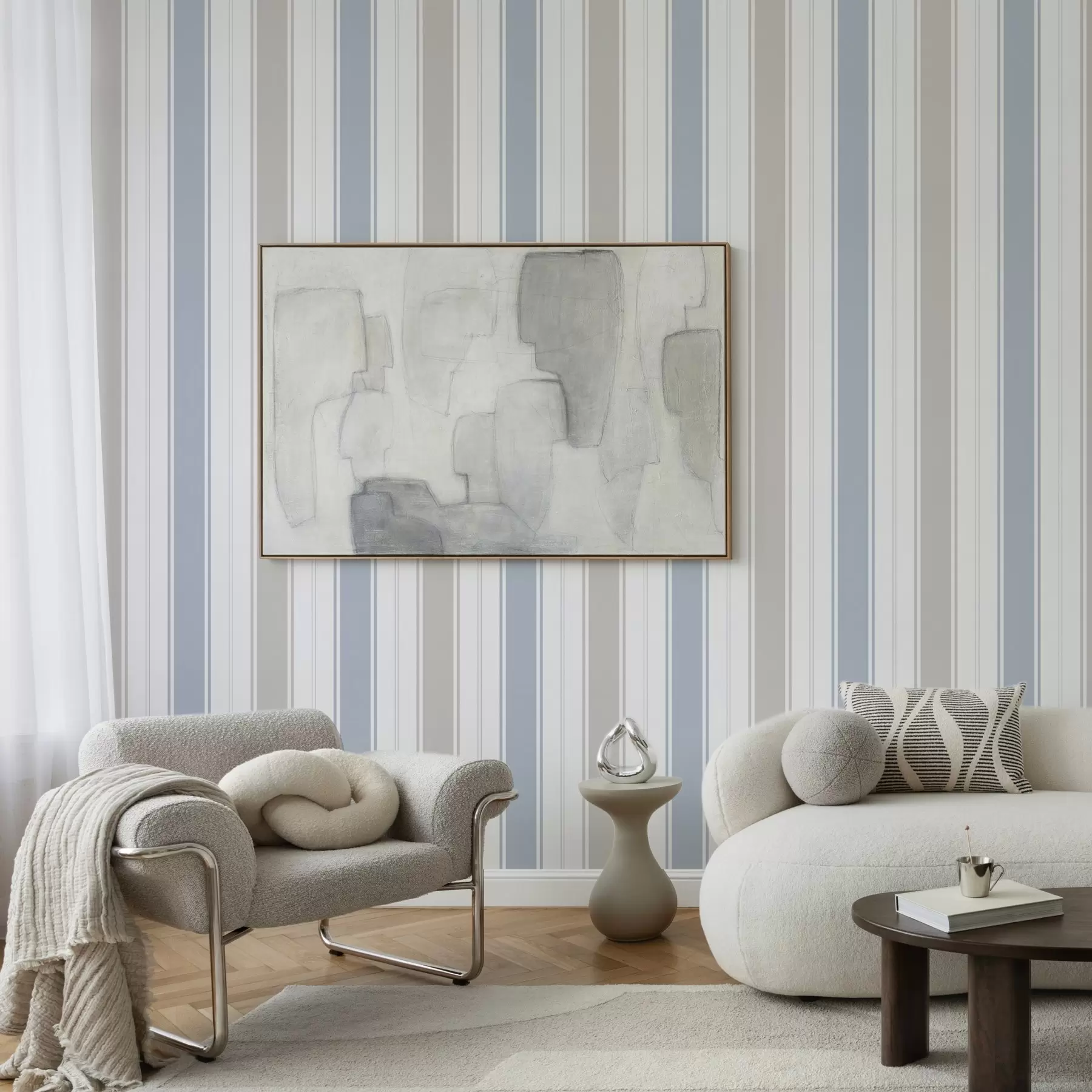 wall murals Јасне пруге у сиво-плавим тоновима са контрастима a00517v2