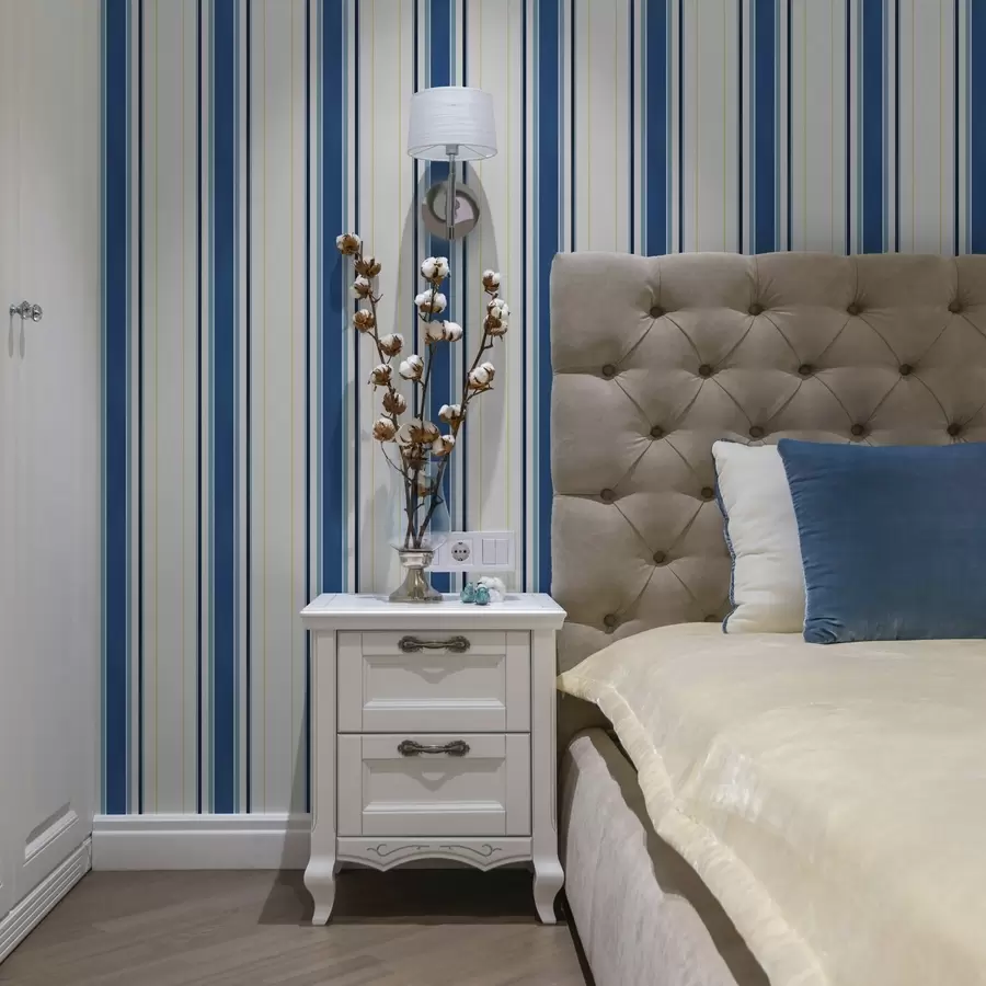 wall murals Широке плаве пруге са танким жутим линијама a00522