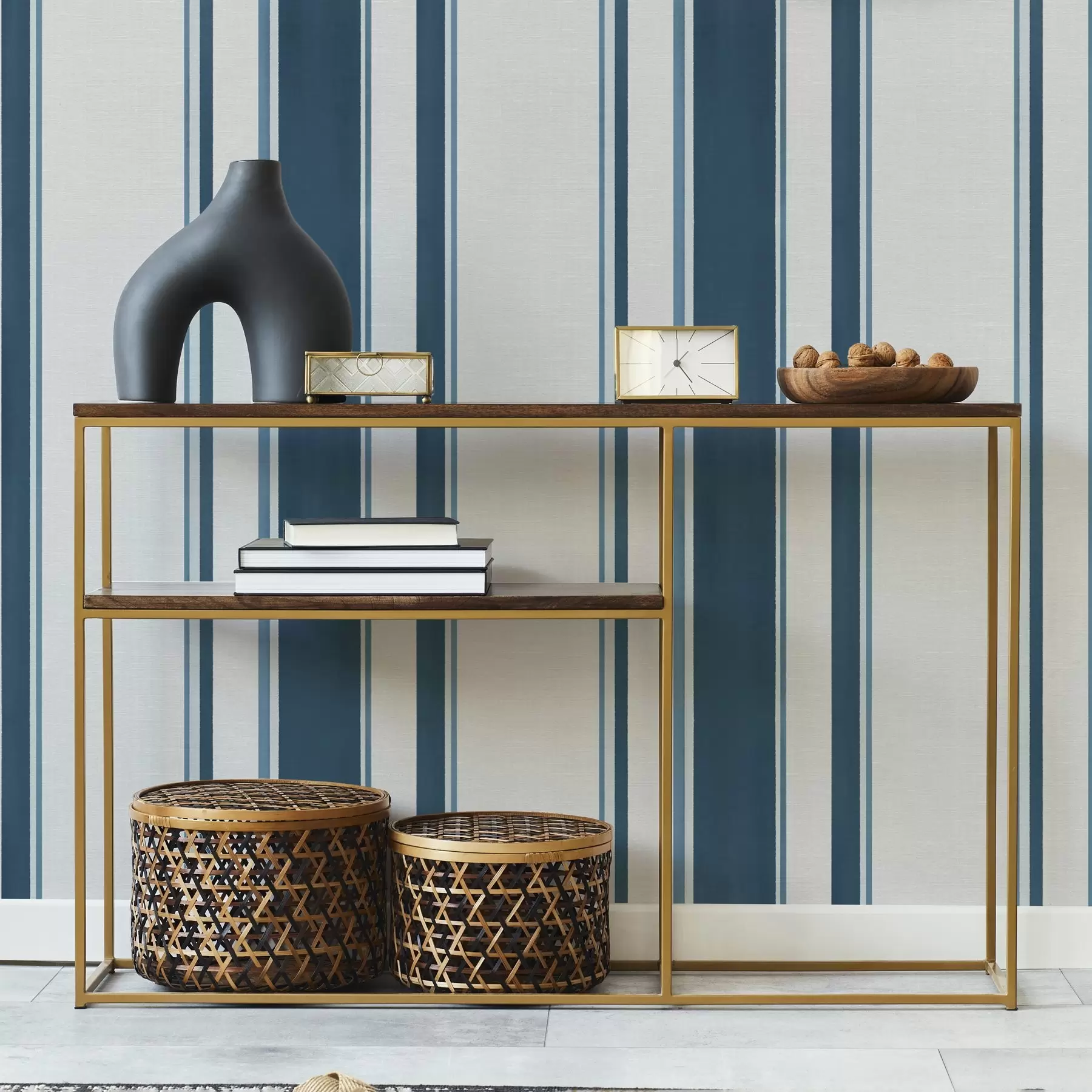 wall murals Плаве и тиркизне вертикалне пруге на светлој позадини a00528