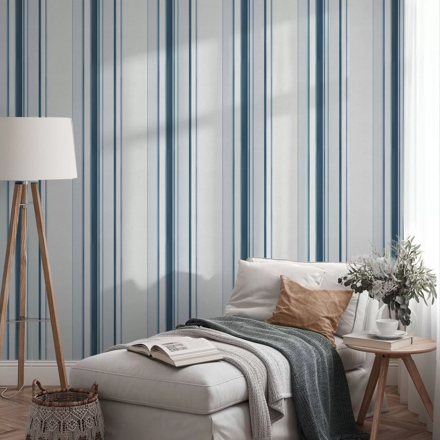 wall murals Много вертикалних пруга у тиркизној и плавој боји a00529