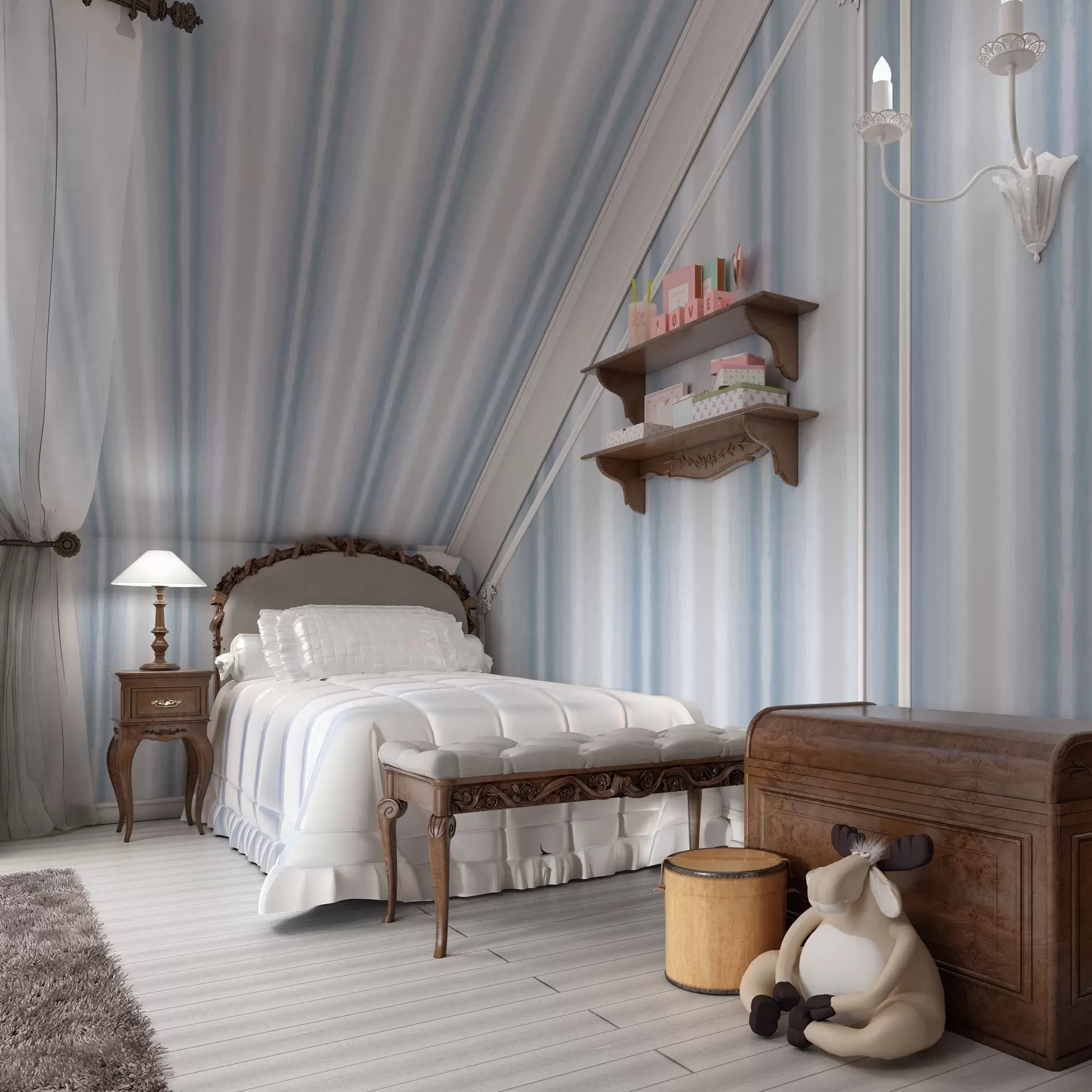 wall murals Широке пруге у хладним плаво-сивим тоновима a00551