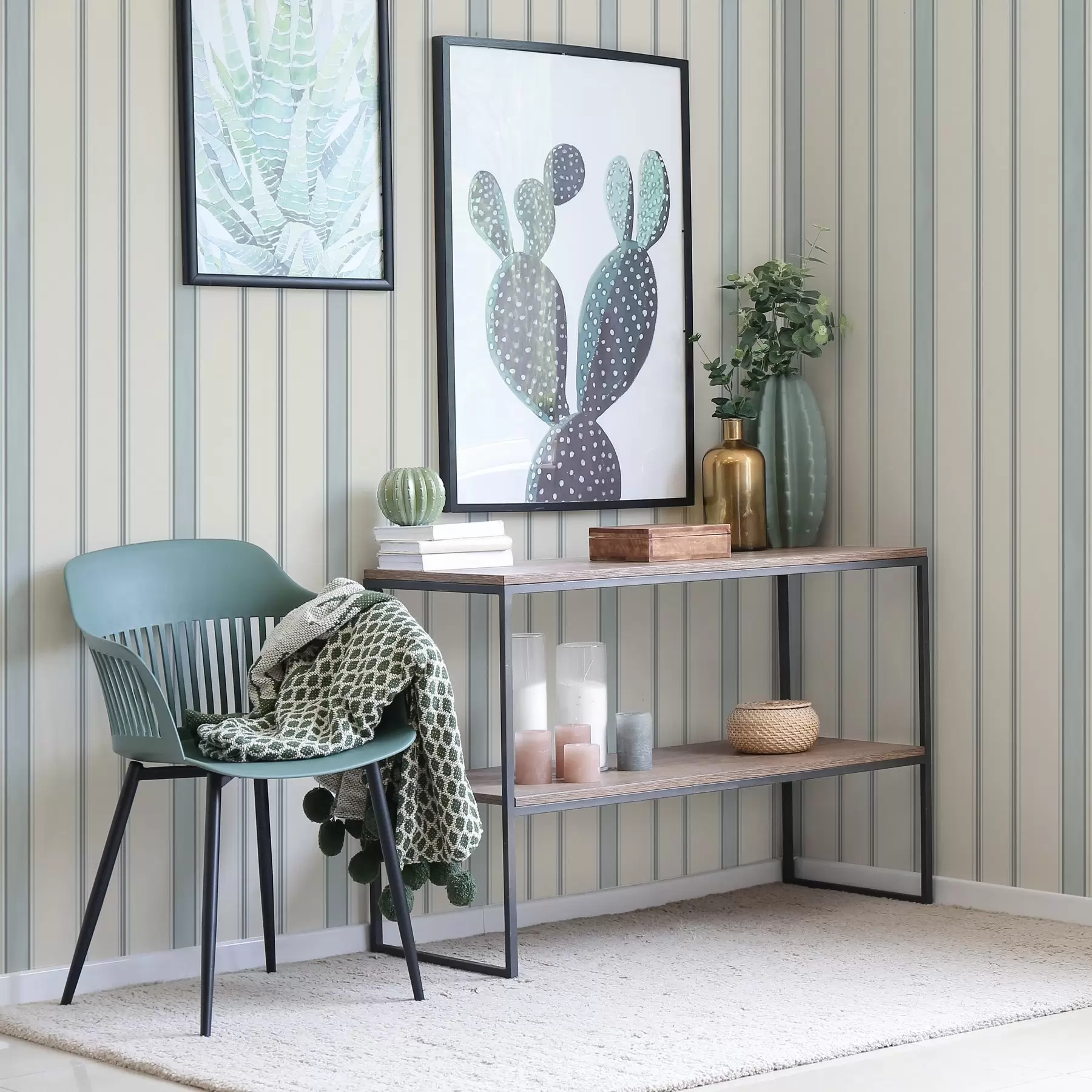 wall murals Плаве и сиве пруге на кремастој позадини a00555