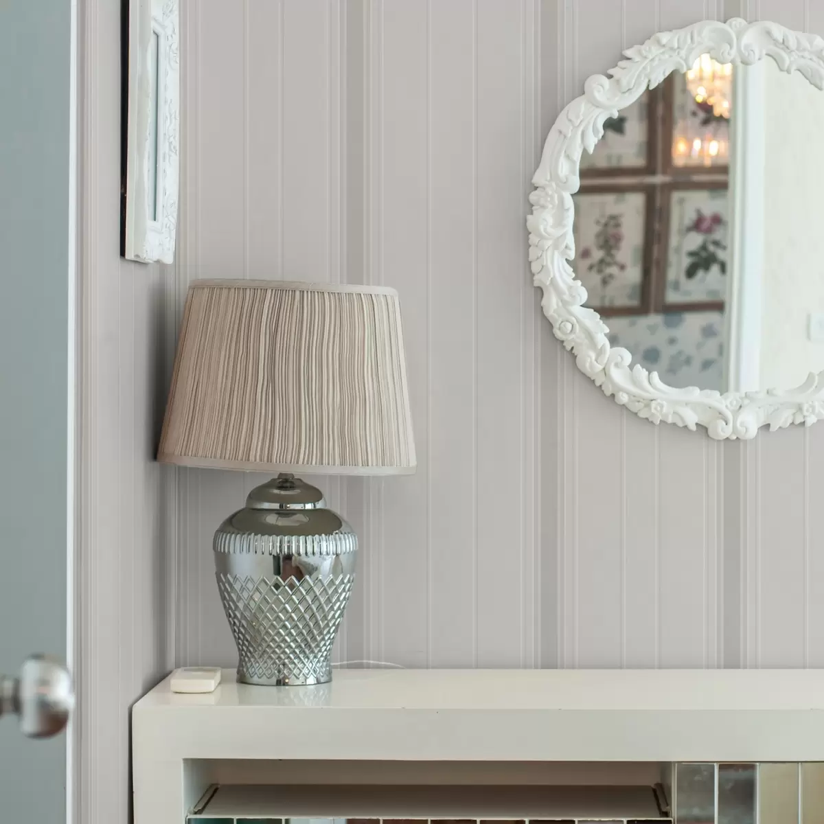 Позадина Беж позадина са танким и средњим сиво-белим пругама a00559