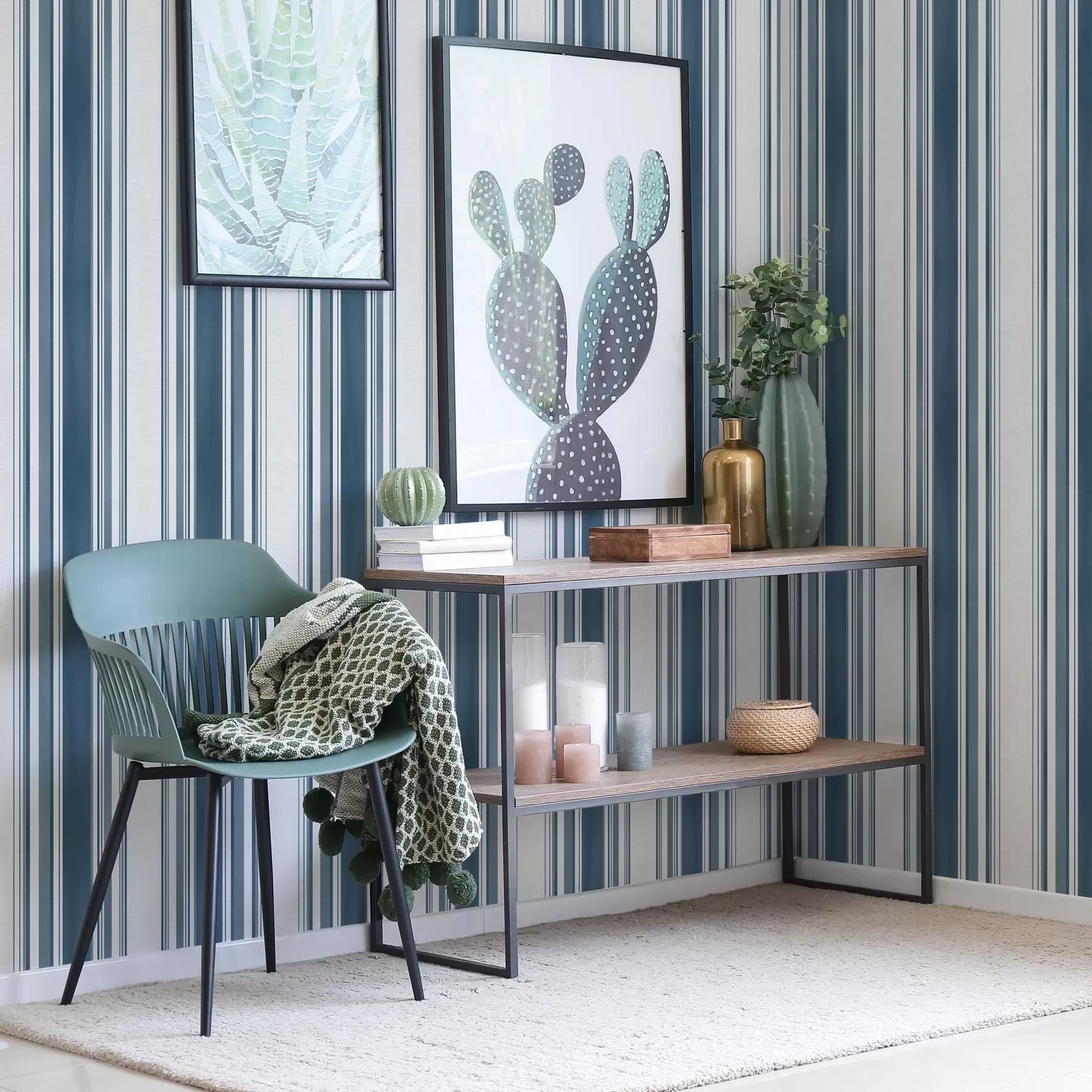 wall murals Плаве пруге различите дебљине са светлим размацима a00568