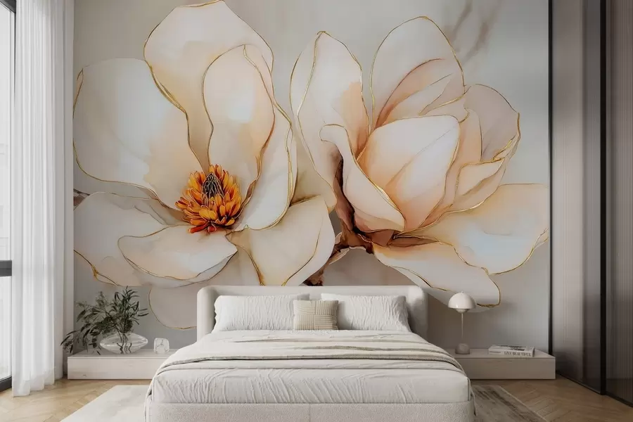 wall murals Велики светли цветови магнолије са меким латицама w09308