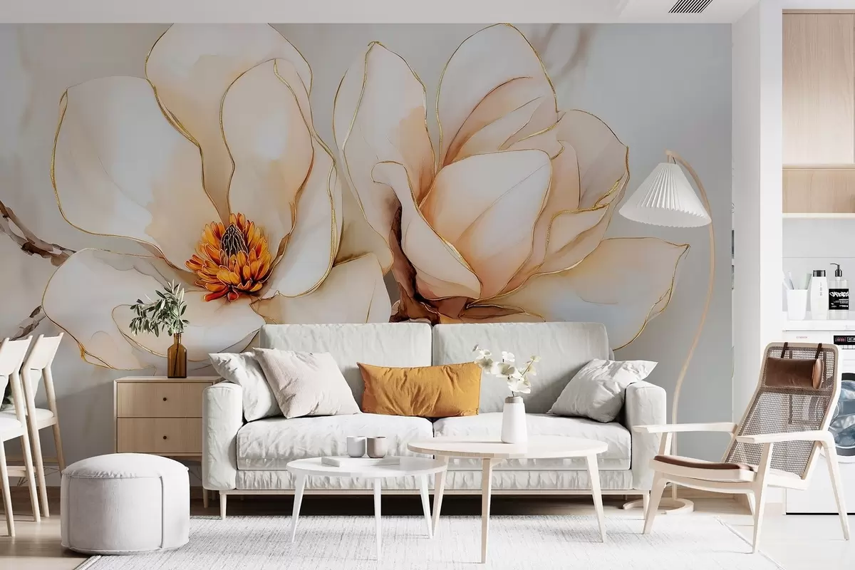 wall murals Велики светли цветови магнолије са меким латицама w09308