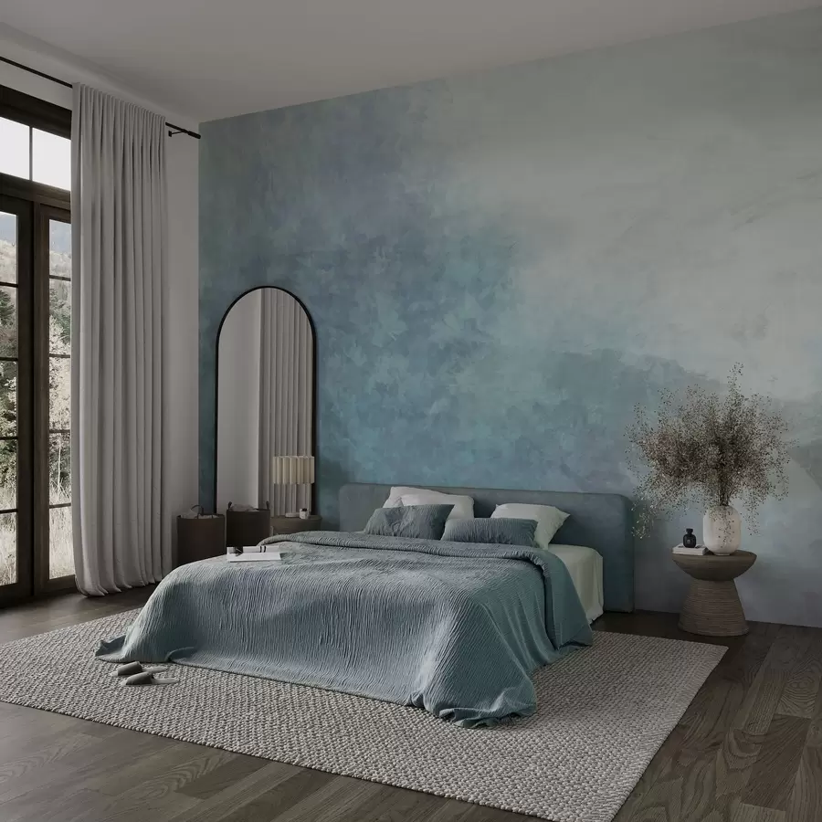 wall murals Имитација лишћа на бетонском зиду w04468v1
