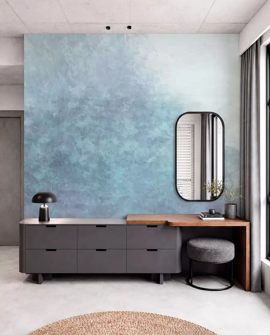 wall murals Имитација лишћа на бетонском зиду w04468v1