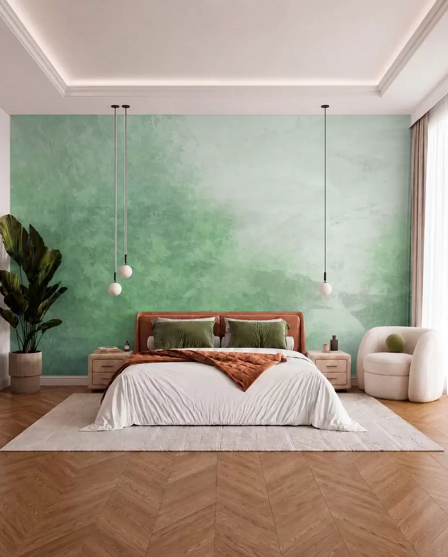 wall murals Имитација лишћа на бетонском зиду w04468v2