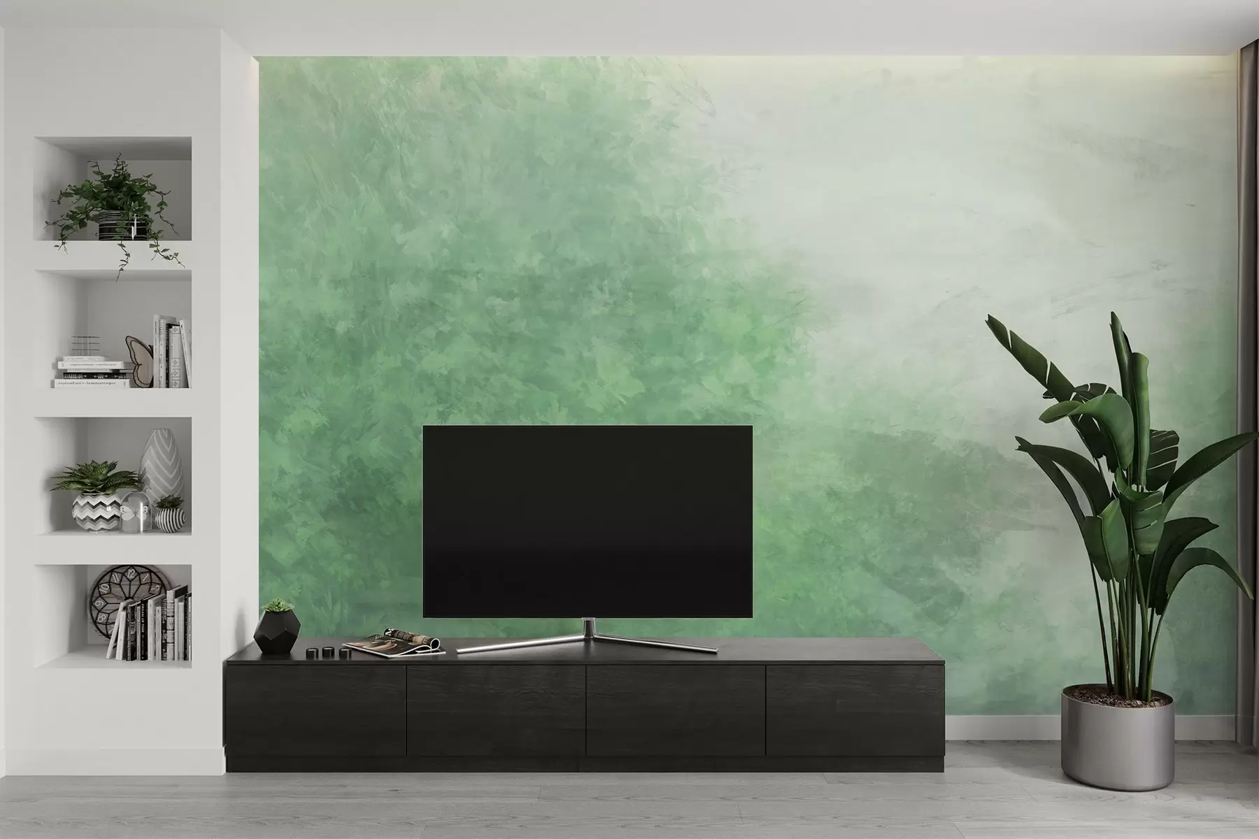 wall murals Имитација лишћа на бетонском зиду w04468v2
