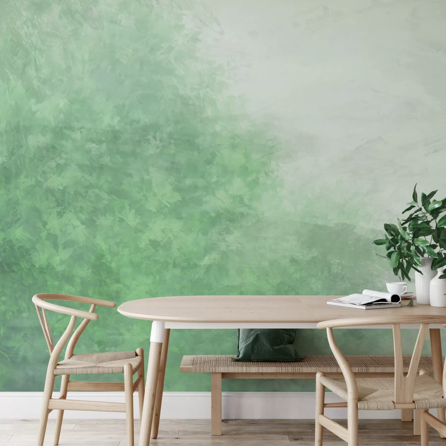 wall murals Имитација лишћа на бетонском зиду w04468v2
