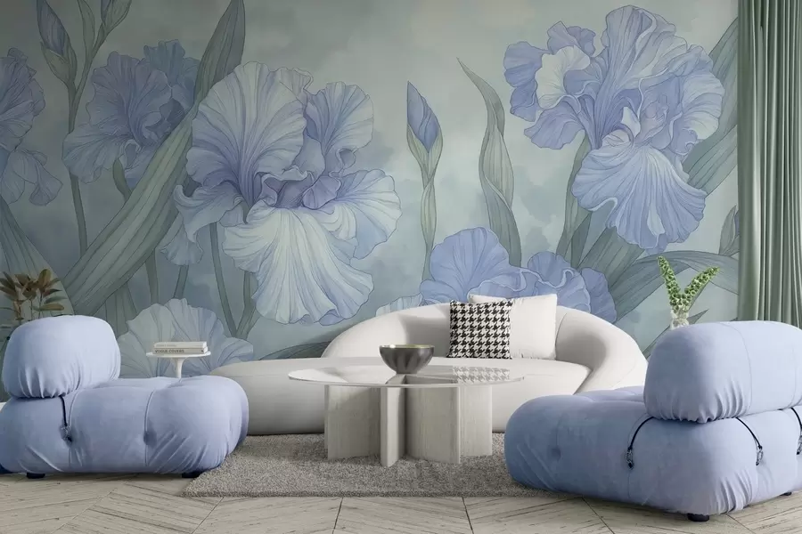 wall murals Илустроване перунике w04469