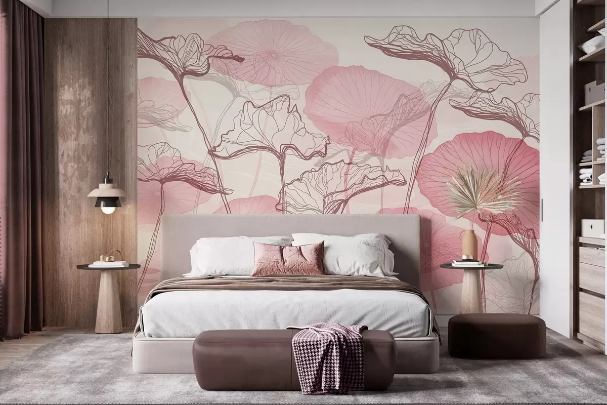 wall murals Разни листови лотоса w04471v1