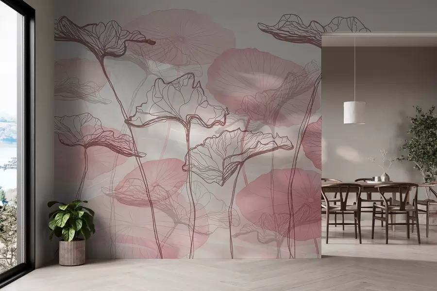 wall murals Разни листови лотоса w04471v1