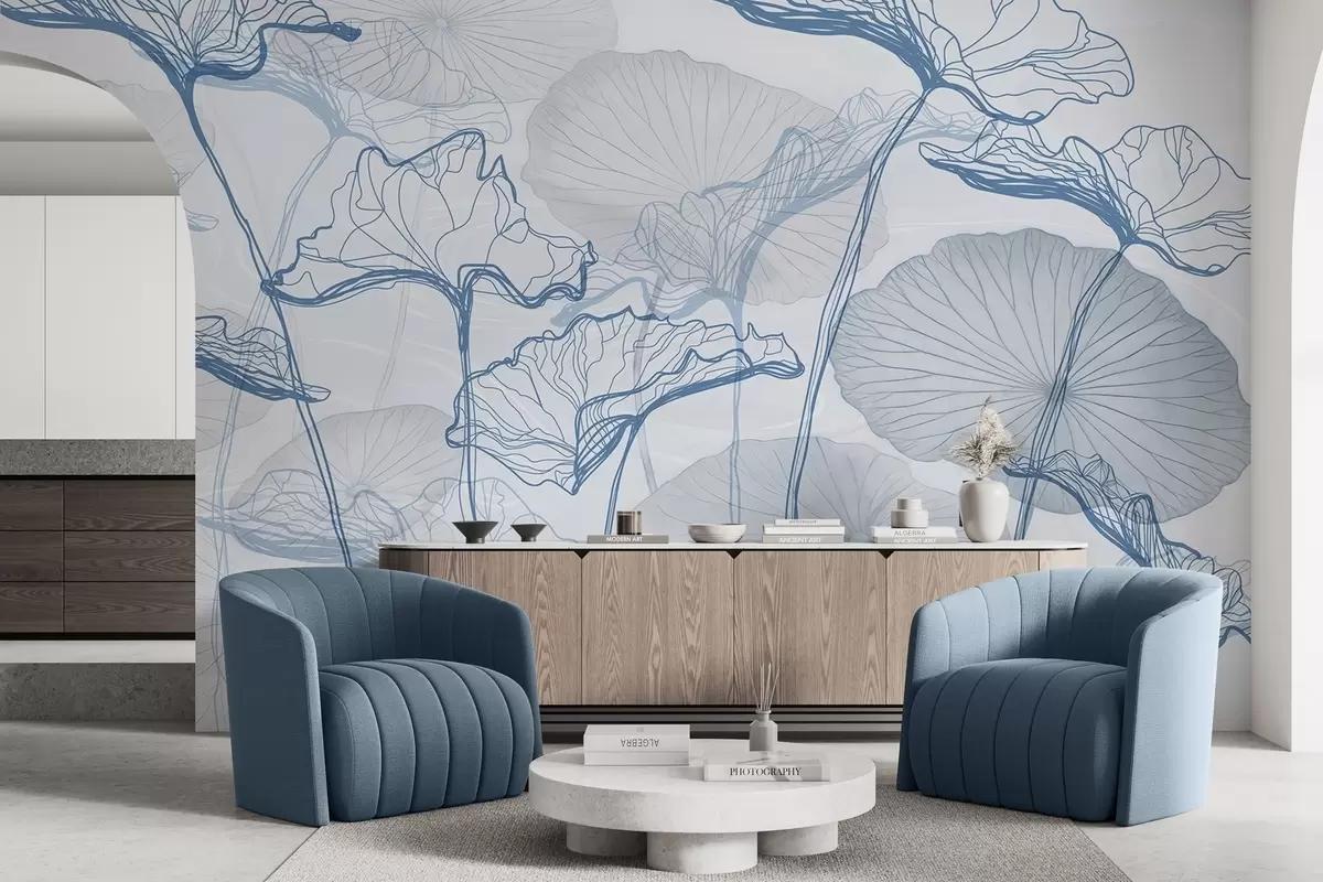 wall murals Разни листови лотоса w04471v2