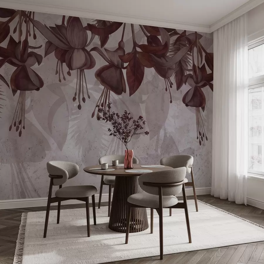 wall murals Висеће цвеће у гранџ стилу w04472