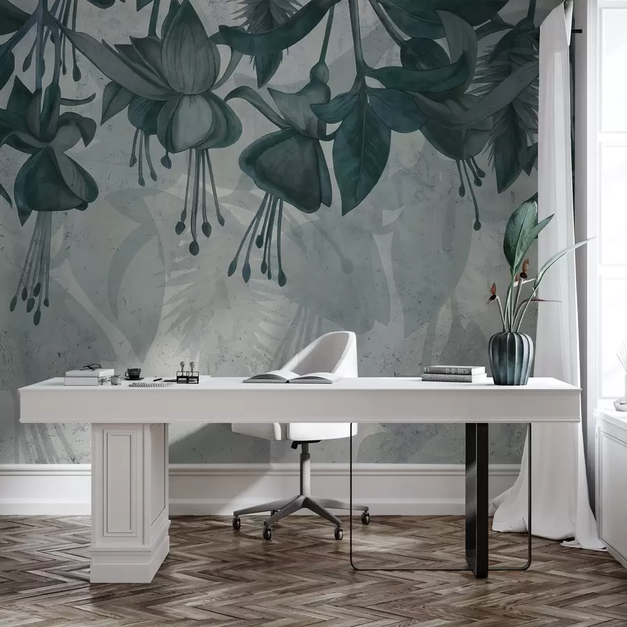 wall murals Висеће цвеће у гранџ стилу w04472v1