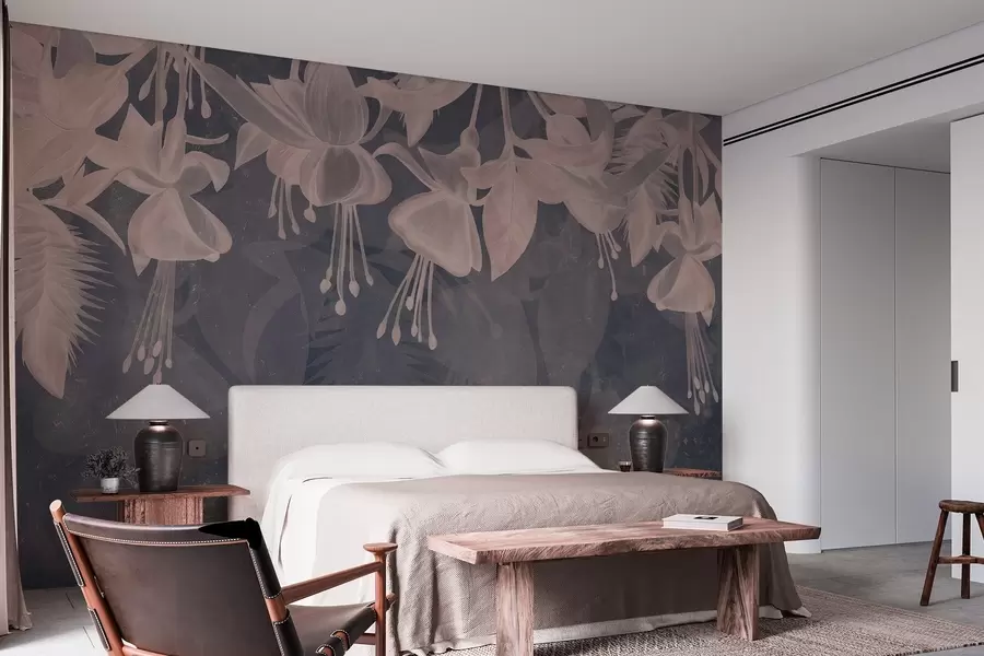 wall murals Висеће цвеће у гранџ стилу w04472v2