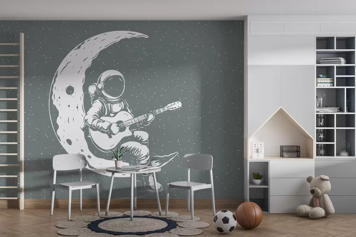 wall murals Космонаут, месец, гитара w04514v1