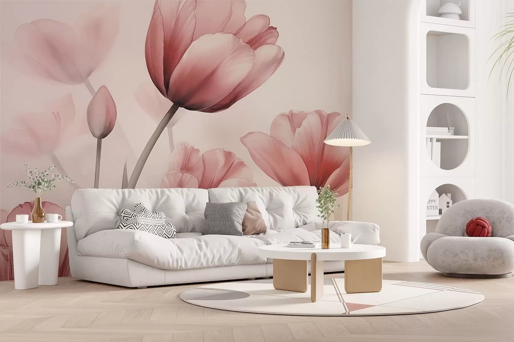 wall murals Тулипани са ефектом спаљивања и текстуром w04519