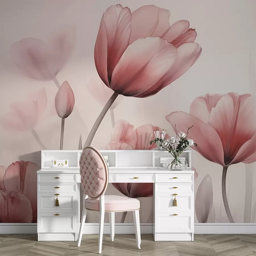 wall murals Тулипани са ефектом спаљивања и текстуром w04519