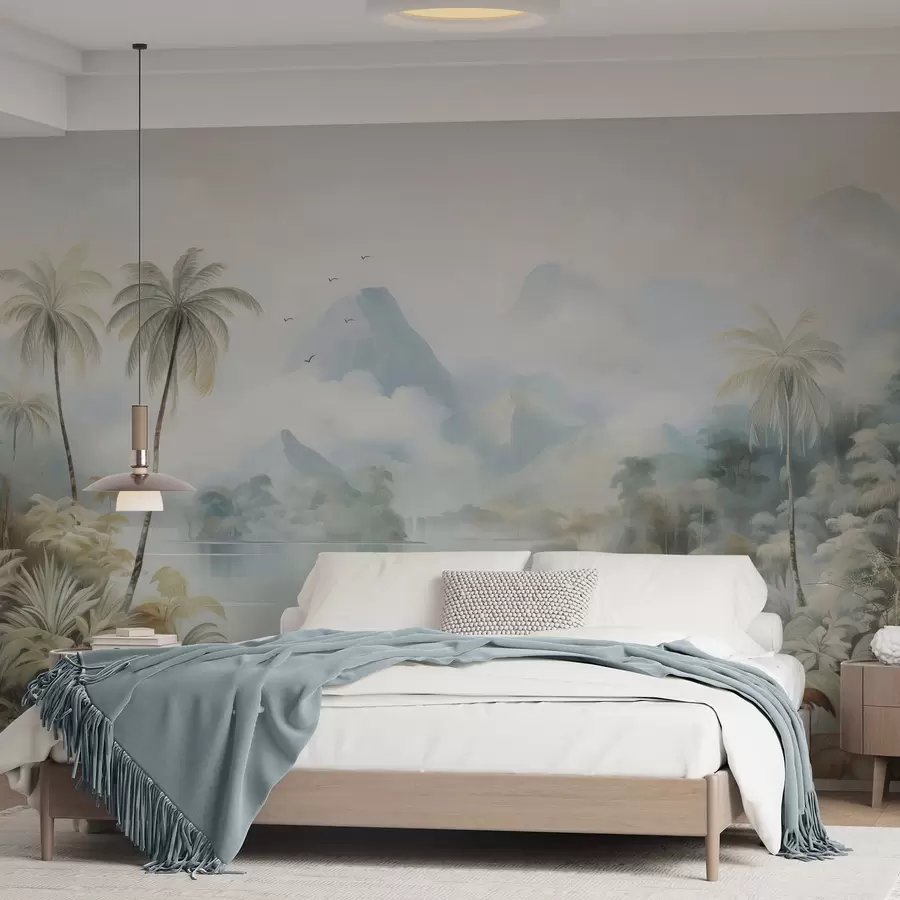 wall murals Река у џунгли близу планина w04536