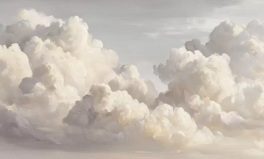 wall murals Драматични облаци у меким текстурираним потезима четкице w04550