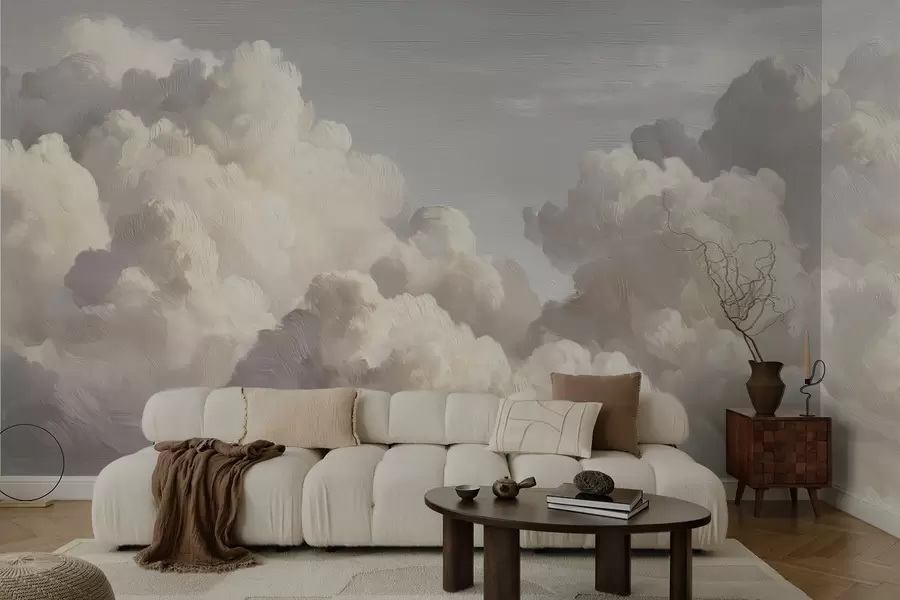 wall murals Драматични облаци у меким текстурираним потезима четкице w04550