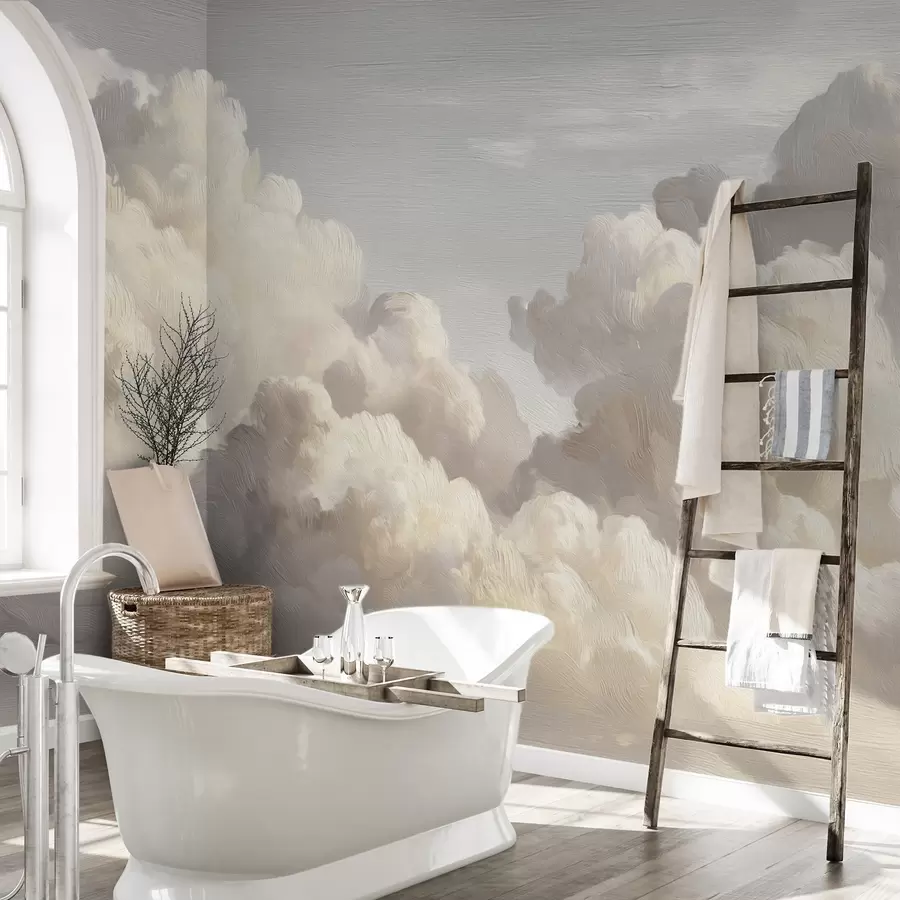 wall murals Драматични облаци у меким текстурираним потезима четкице w04550