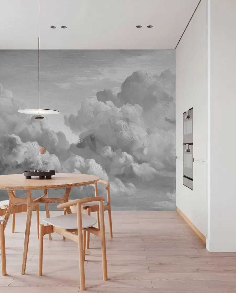 wall murals Монохромна текстурирана формација облака w04550v3
