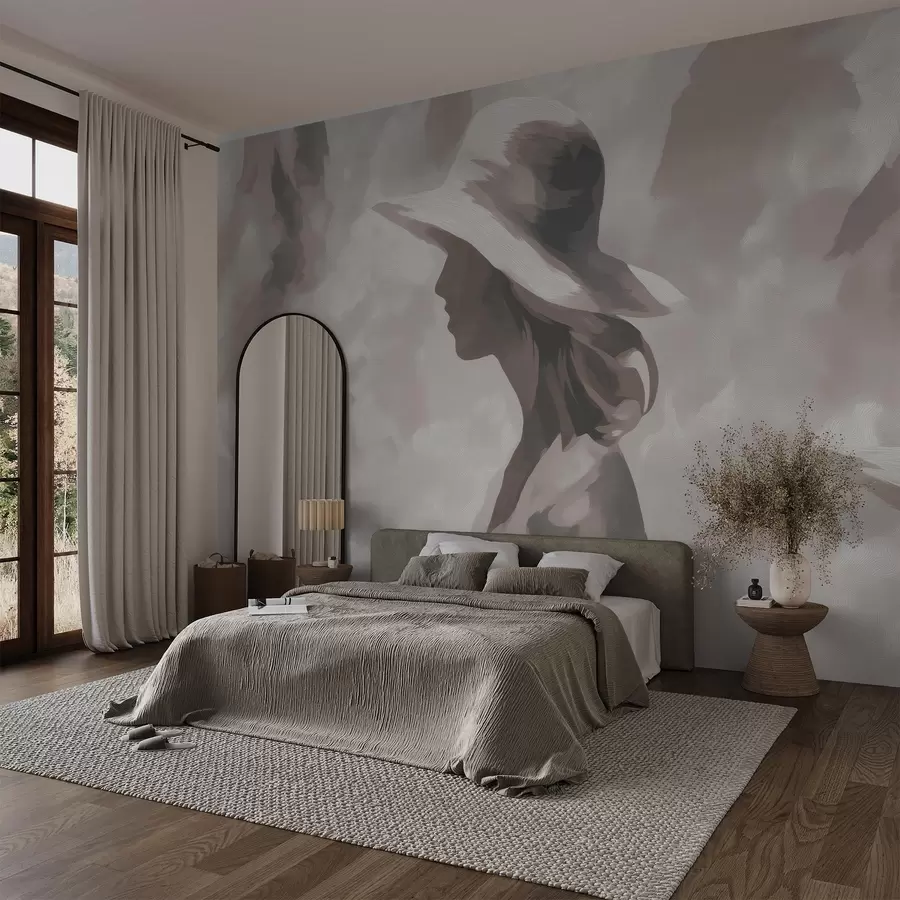 wall murals Девојка у шеширу w04561