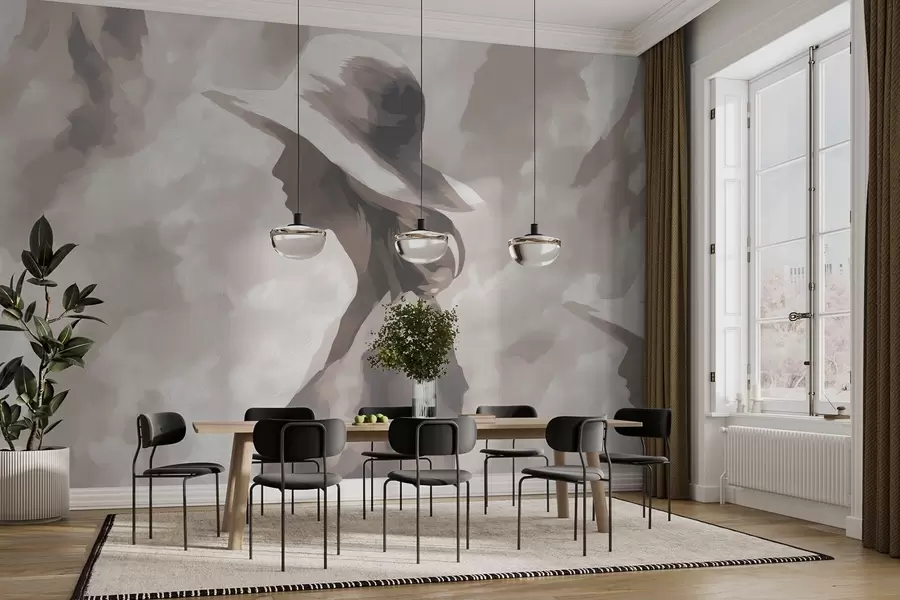 wall murals Девојка у шеширу w04561