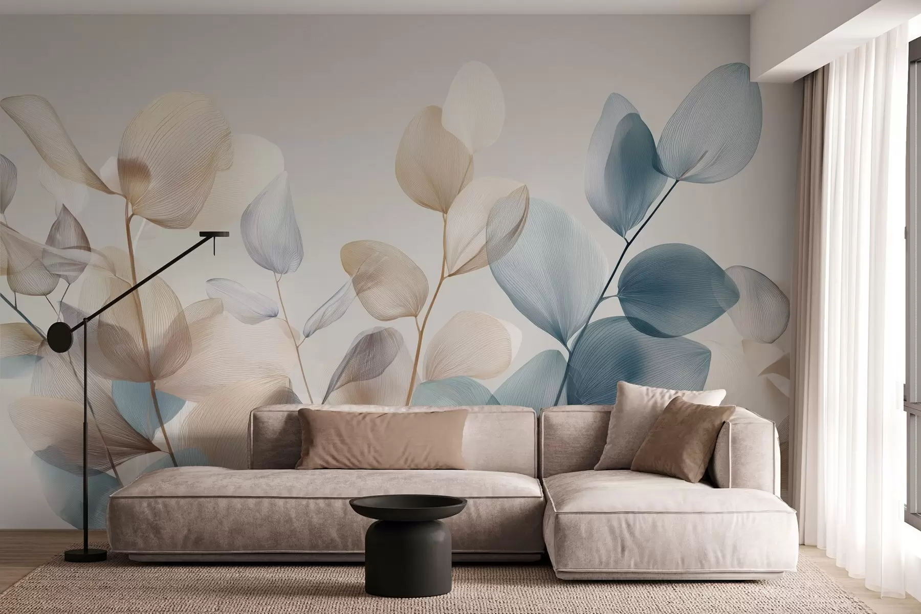 wall murals елегантни листови еукалиптуса са жилама w04503