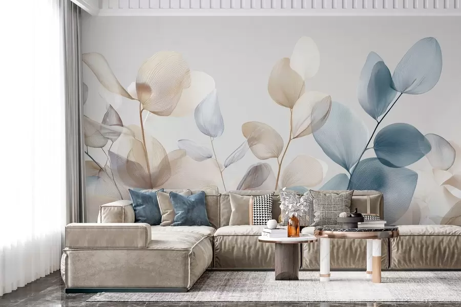 wall murals елегантни листови еукалиптуса са жилама w04503