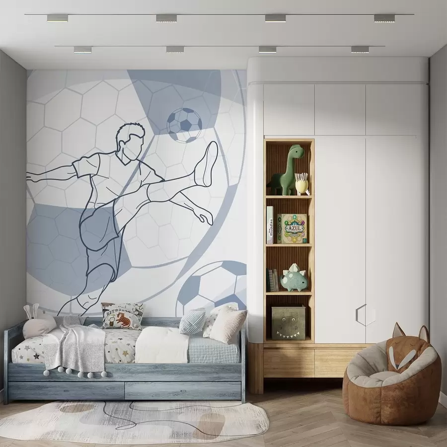 wall murals Фудбалер и лопте w04601