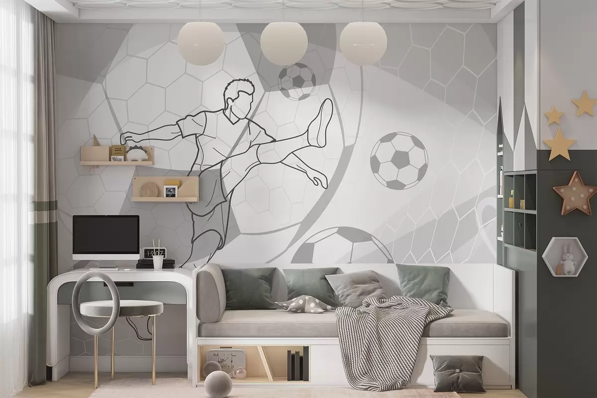 wall murals Фудбалер и лопте w04601v1
