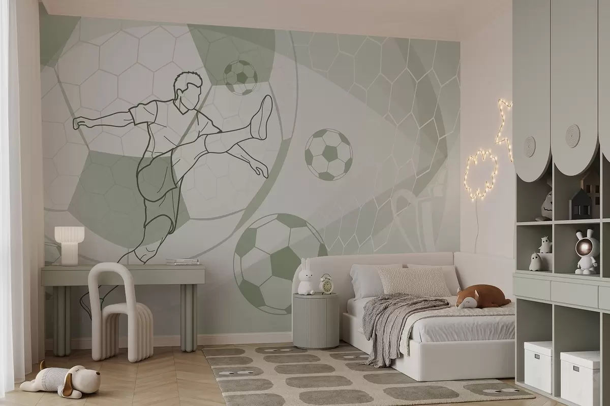 wall murals Фудбалер и лопте w04601v2