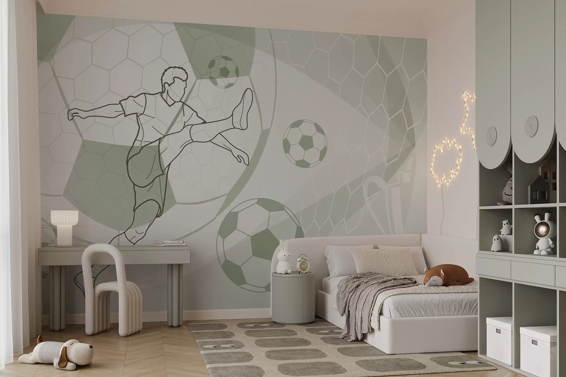wall murals Фудбалер и лопте w04601v2
