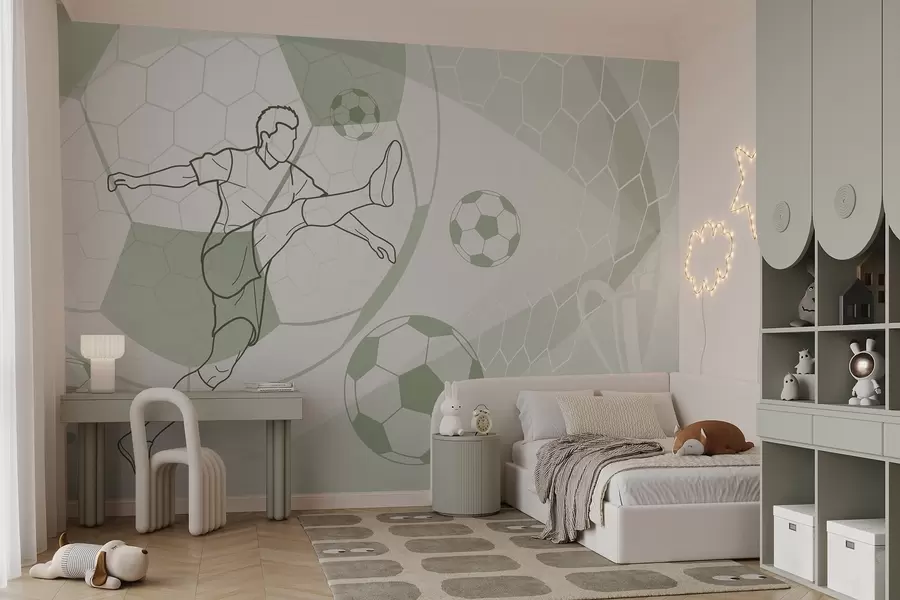 wall murals Фудбалер и лопте w04601v2