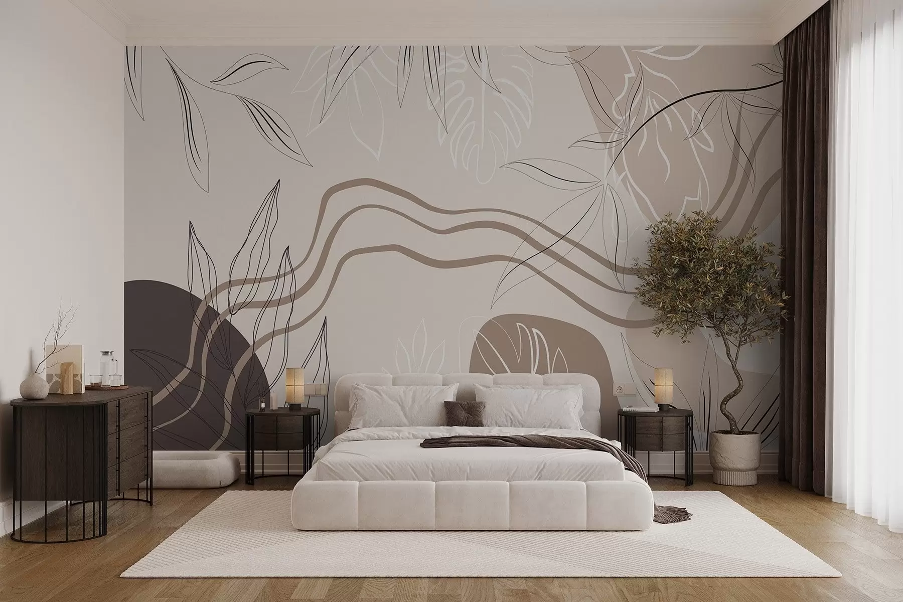 wall murals Апстракт са лишћем w04604