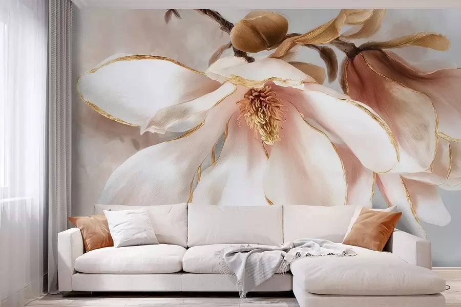 wall murals Цветајућа магнолија у пастелним тоновима w09387