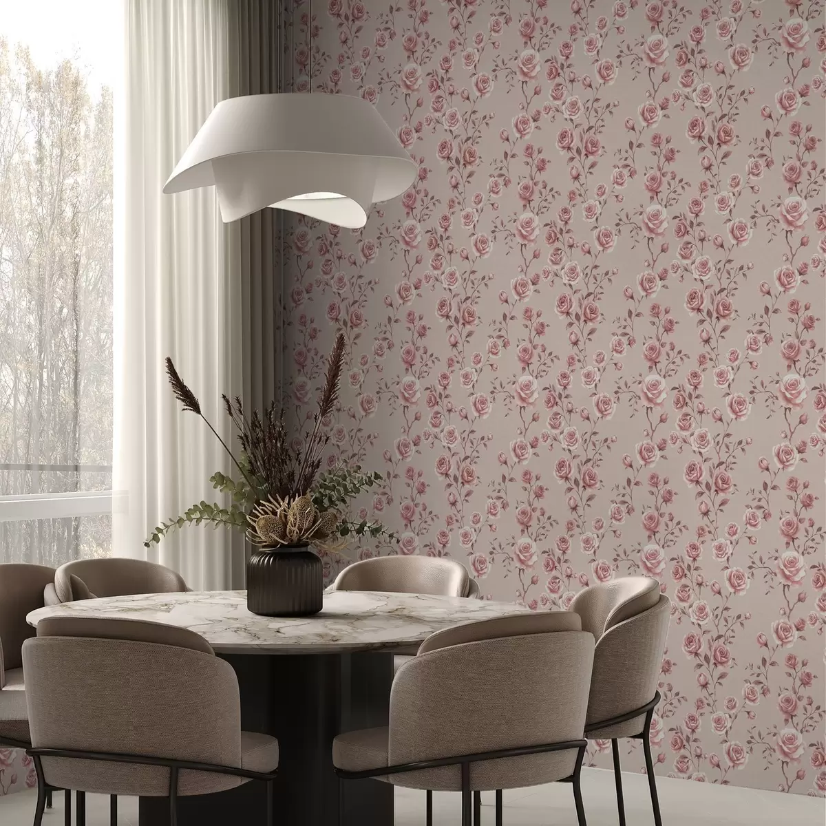 Позадина Пудерасте руже на беж боји — винтаге узорак a00497