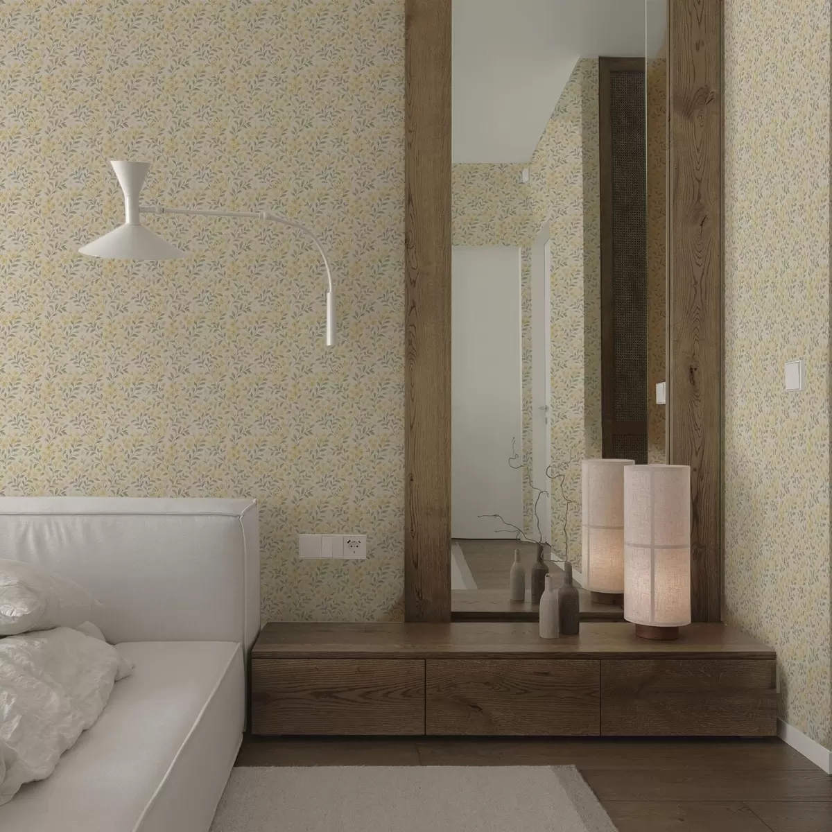 Позадина Акварел жуто цвеће на светлој позадини a00570