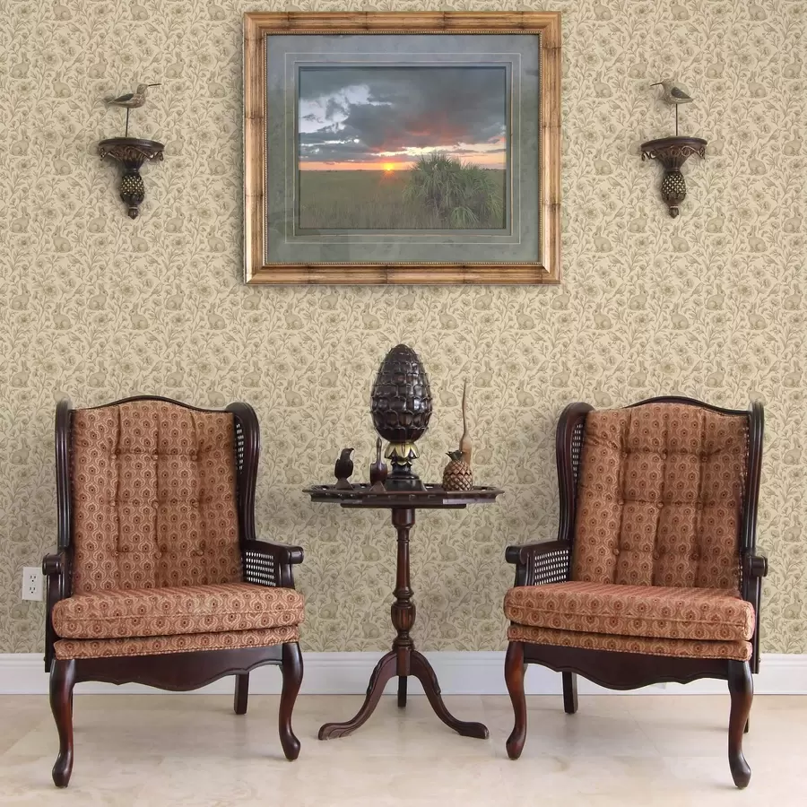 wall murals Зечеви и птице у цветном узорку a00571