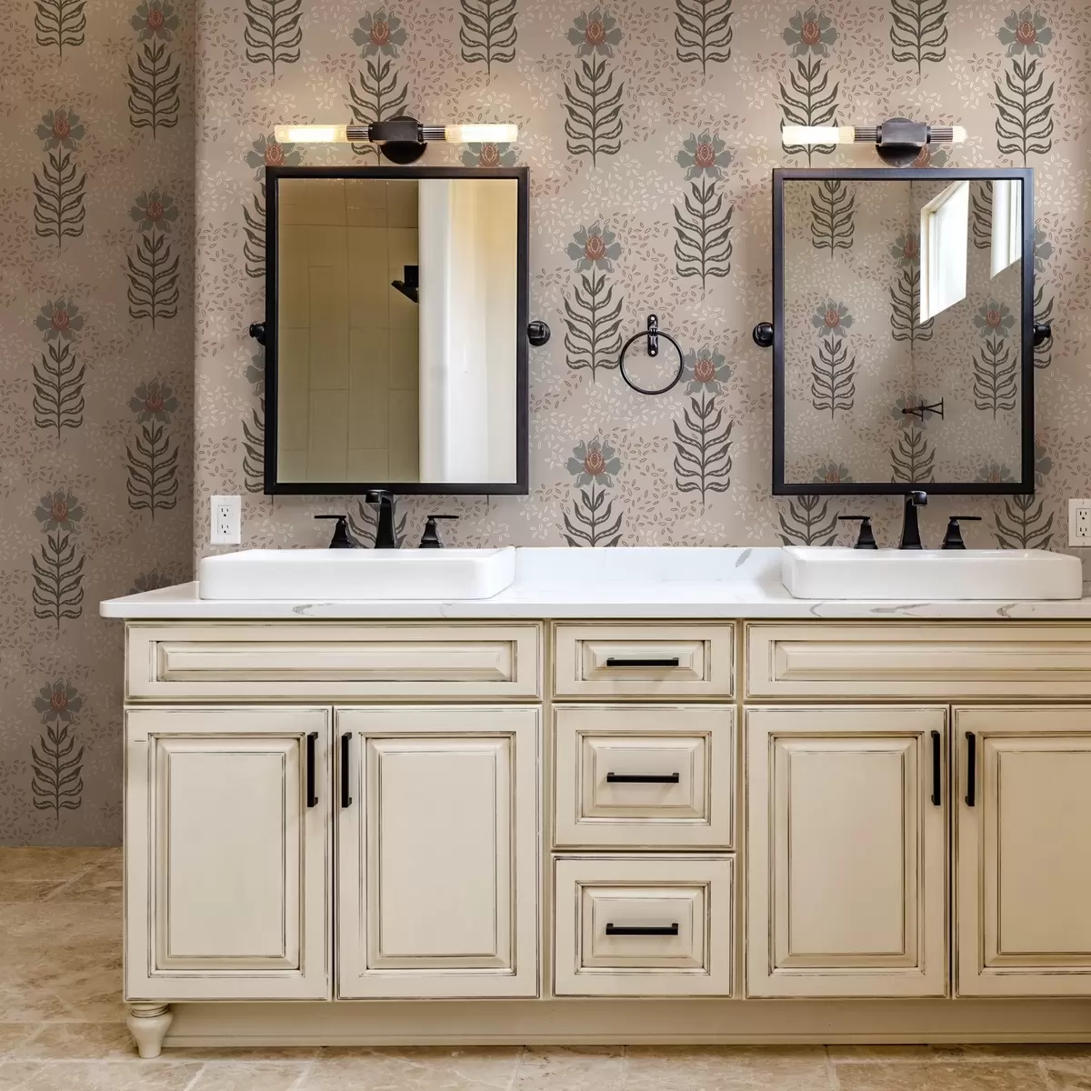 Позадина Стилизовано цвеће и семе на топлој беж боји a00604