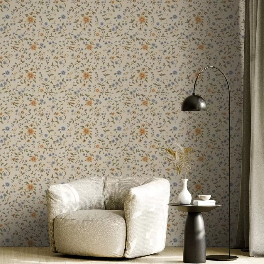 wall murals Цветне гране са плавим и бресквастим цветовима a00575